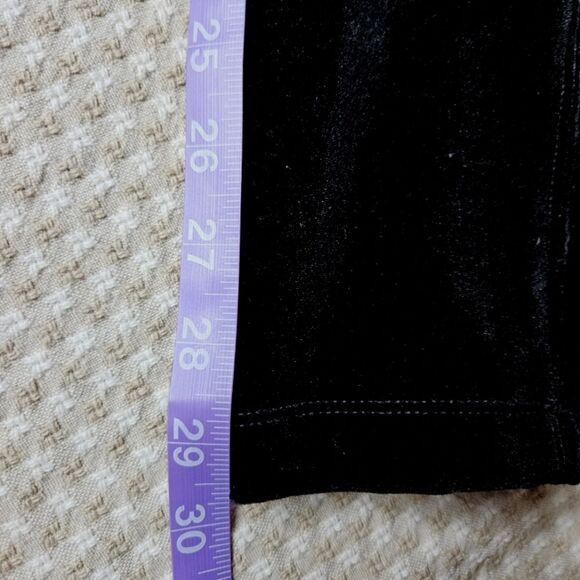 White House Black Market The Legging Black Velvet Pull On Stretchy BodyCon Pants - Picture 12 of 13